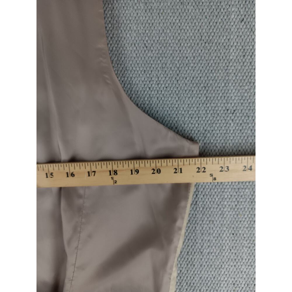 Pronto Uomo Platinum Linen Vest Mens XL Tan Dress Button Cinch Mens Warehouse - Picture 11 of 13